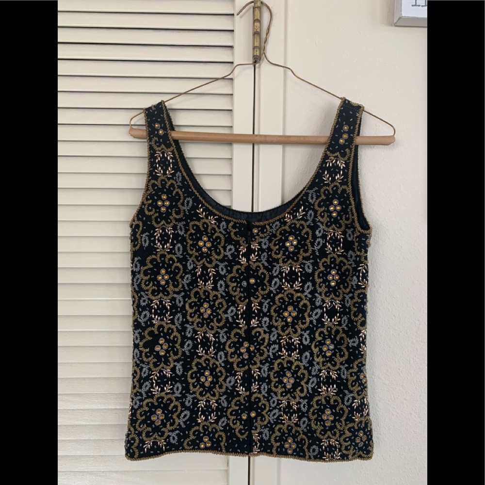 ✨1940’s/1950 VINTAGE Unbranded unique beaded vest - Picture 6 of 15